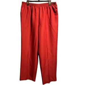 Alfred Dunner Size 16 NWT elastic waist burgundy pants Office Work Professional